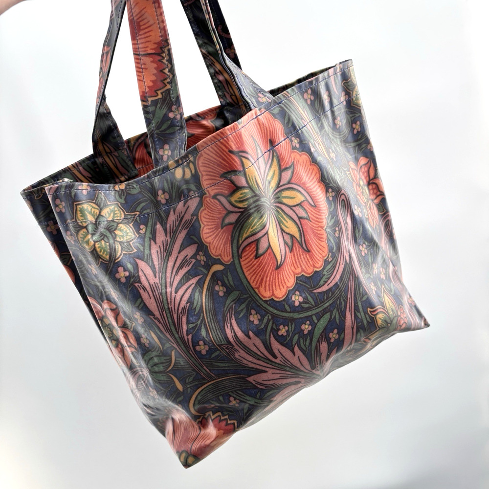 Liberty London Floral Tote Bag Coated Canvas Oilcloth Shopper William Morris - Picture 2 of 11